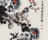 王寶欽 牡丹作品《富貴有余》當(dāng)代花鳥牡丹畫名家（詢價）