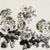 王寶欽四尺《清香》當(dāng)代花鳥牡丹畫名家（詢價）