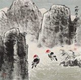 王寶欽 四尺斗方《山野兩點(diǎn)紅》當(dāng)代花鳥(niǎo)牡丹畫(huà)名家（詢價(jià)）