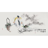【已售】北京美協(xié)張春奇 四尺《時(shí)珍問藥尋百草》（詢價(jià)）
