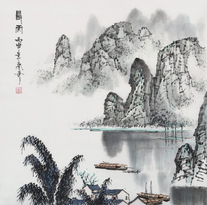 【已售】北京美協(xié)張春奇 四尺斗方《晨雨》（詢價）