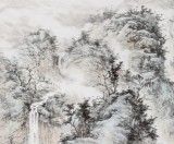 曹寶峪四尺斗方《飛瀑圖》