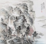 曹寶峪四尺斗方《飛瀑圖》