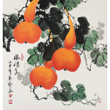 黃藝三尺斗方招財(cái)辟邪葫蘆畫《福祿圖》