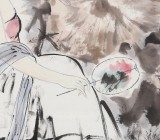 李立辰四尺斗方《夏日》河北著名仕女畫家（詢價）