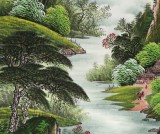 【已售】吳東四尺聚寶盆山水畫《聚寶盆》