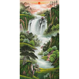 【已售】吳東四尺聚寶盆山水畫《聚寶盆》