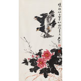 已故山野派繪畫大家鄒友蒸《曉?shī)y如玉暮如霞》 1991年作