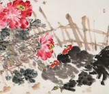 曲逸之 六尺《富貴大吉》 河南省著名花鳥畫家