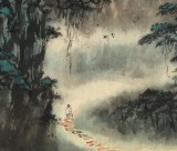 何實(shí) 四尺三開《云掩翠屏忘來蹤》吉林著名山水畫家