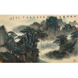 何實(shí) 四尺三開(kāi)《云掩翠屏忘來(lái)蹤》吉林著名山水畫(huà)家