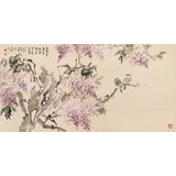 王向陽 四尺《滿架紫藤花盛開》 中國美術(shù)家協(xié)會會員（詢價(jià)）