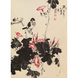 已故山野派繪畫大家鄒友蒸《平安千秋福》 1987年作