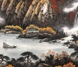 張慧仁六尺聚寶盆山水畫《清秋曉霧圖》