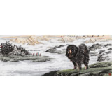 王貴邱 小六尺《天涯云水間》 當(dāng)代著名藏獒畫家