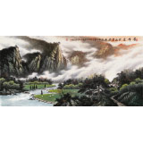 張慧仁 四尺《翠峰連云起》 廣西山水畫家協(xié)會常務(wù)理事