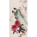 【已售】鄒友蒸 《雙喜圖》1989年 已故山野派繪畫大家