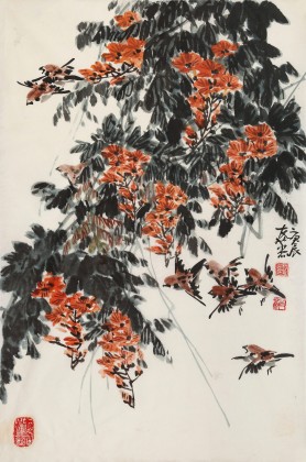 鄒友蒸 《無(wú)限春暉》2000年 已故山野派繪畫(huà)大家