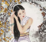 南海禪寺 妙林居士 四尺《理妝圖》