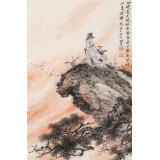 鄒本財(cái) 四尺三開《夕陽無限好》 公主嶺市美協(xié)常務(wù)副主席