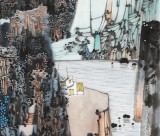 張勇 四尺斗方《春云暮合》 吉林著名山水畫家