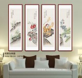 凌雪 四條屏《四季花鳥》 北京美協(xié)會(huì)員