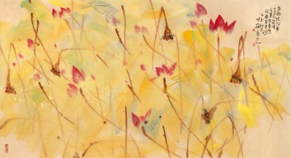 肖映梅 六尺精品《五彩繽紛易 一塵不染難》 當代大寫意花鳥畫名家（詢價）