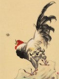 皇甫小喜 四條屏《雄雞大吉》 河南著名花鳥(niǎo)畫家
