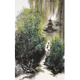 譚良干 大三尺《侗寨夜月》 貴州山水畫名家