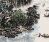 申凌翔 四尺三開(kāi)《家住漓江云水間 》 廣西山水畫(huà)名家