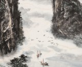 申凌翔 四尺三開(kāi)《家住漓江云水間 》 廣西山水畫(huà)名家