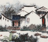 【已售】張春奇 四尺《水鄉(xiāng)細(xì)雨》徐悲鴻紀(jì)念館藝術(shù)中心理事（詢價）