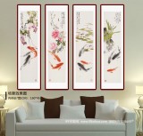 孫海峰 四條屏《年年有余》 安徽省美協(xié)會(huì)員