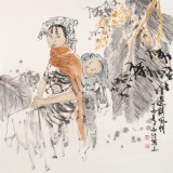 楊西沐 四尺斗方《邊鎮(zhèn)風情》 中國美術(shù)家協(xié)會會員（詢價）