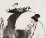 楊西沐 四尺《鐘馗送妹圖》 中國美術(shù)家協(xié)會會員（詢價）