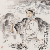 楊西沐 四尺斗方《高原初雪》 中國美術(shù)家協(xié)會會員（詢價）