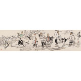 楊西沐 六尺對開《鄉(xiāng)村紀事》 中國美術(shù)家協(xié)會會員（詢價）