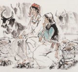 楊西沐 四尺《吉祥草原》 中國美術(shù)家協(xié)會會員（詢價）