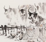 楊西沐 四尺《吉祥草原》 中國美術(shù)家協(xié)會會員（詢價）