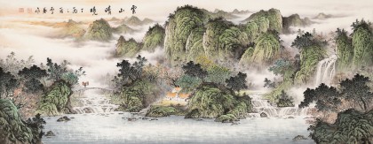 【已售】何華賢 小六尺《云山晴曉》 潁淮書畫名家