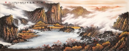 張慧仁 小八尺《秋山神韻圖》 廣西山水畫家協(xié)會常務(wù)理事