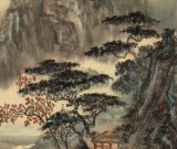 【已售】何實 四尺三開《寒山轉(zhuǎn)蒼翠》 吉林著名山水畫家