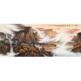 張慧仁 小八尺《秋山帆影圖》 廣西山水畫家協(xié)會常務(wù)理事