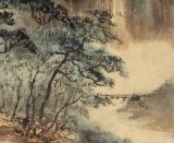 【已售】何實 四尺三開《華山雄姿》 吉林著名山水畫家