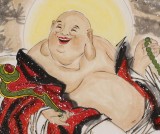 【已售】南海禪寺 妙林居士 四尺《和氣生財(cái)皆大歡喜》