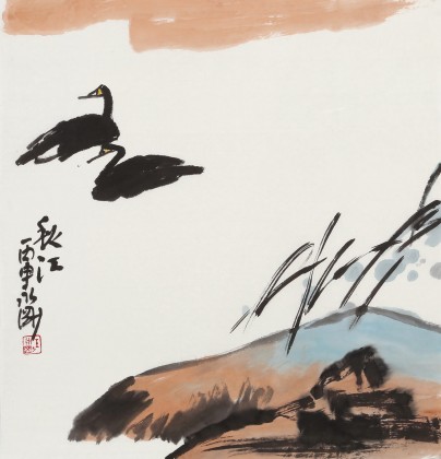 【已售】王永剛 三尺斗方《秋江》 國(guó)家一級(jí)美術(shù)師