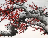 何華賢 小六尺《紅梅報春》 潁淮書畫名家