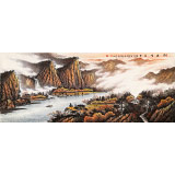 張慧仁 小八尺《清秋晴嵐圖》 廣西山水畫家協(xié)會常務(wù)理事