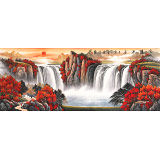 【已售】吳東 小六尺《源遠流長》 著名易經(jīng)風水畫家