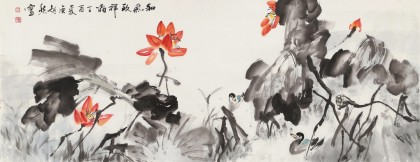 庾超然 小六尺《和氣致祥圖》 黃鶴樓書畫院院長